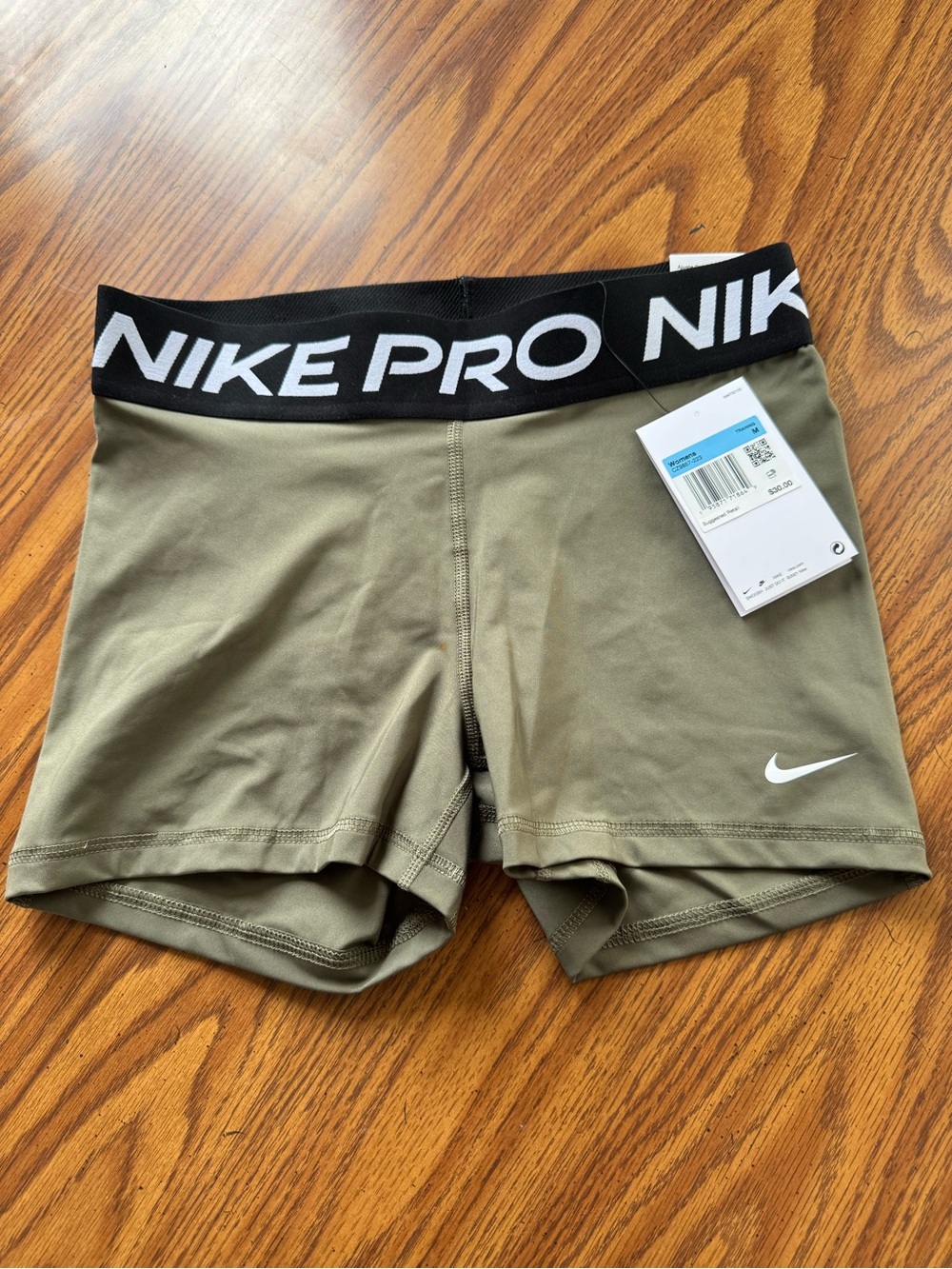 NWT Nike Pro Women's Olive Green Training Shorts/Spandex